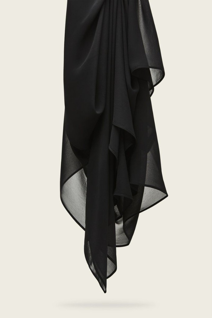 Flowing Black Draped Abaya