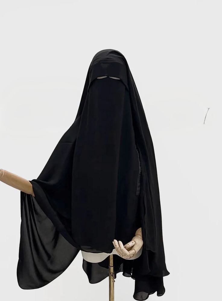 Black Niqab Abaya – Studio White